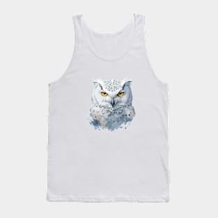 Owl Portrait Animal Painting Wildlife Outdoors Adventure Tank Top